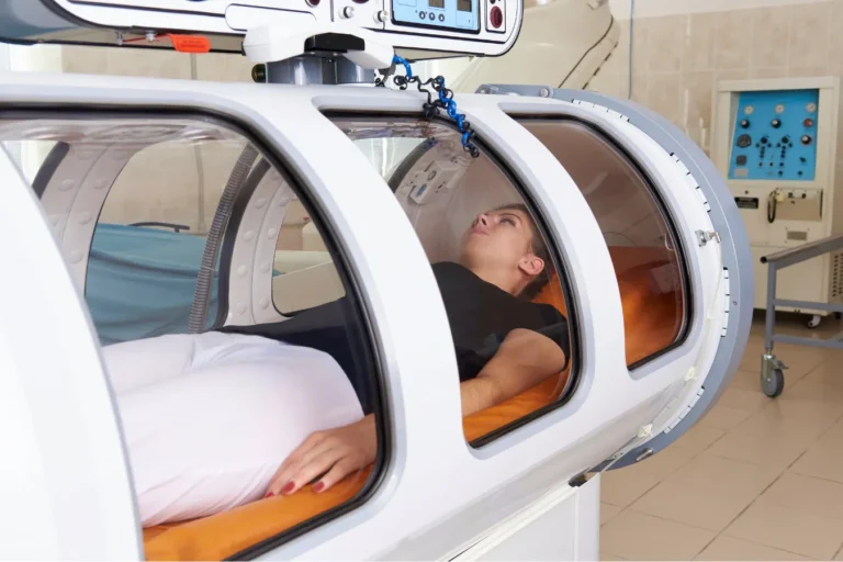 Person undergoing HBOT